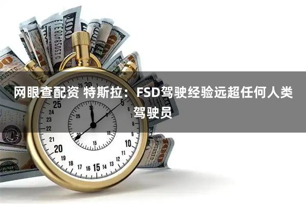 网眼查配资 特斯拉：FSD驾驶经验远超任何人类驾驶员
